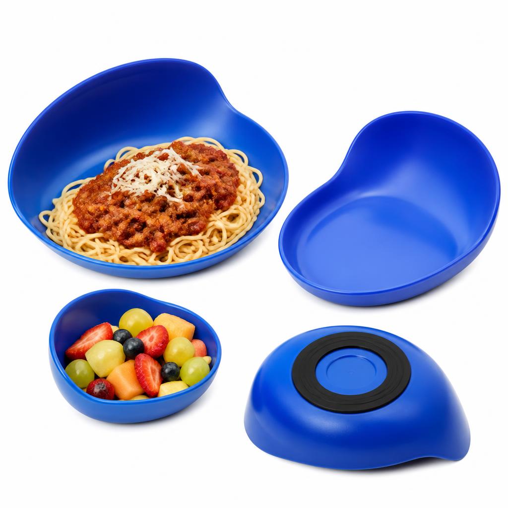 Adaptive Spill-Proof Scoop Plates and Bowls