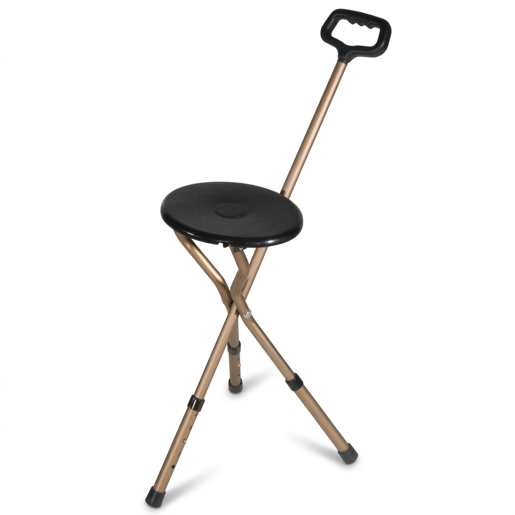 Adjustable Folding Cane with Seat