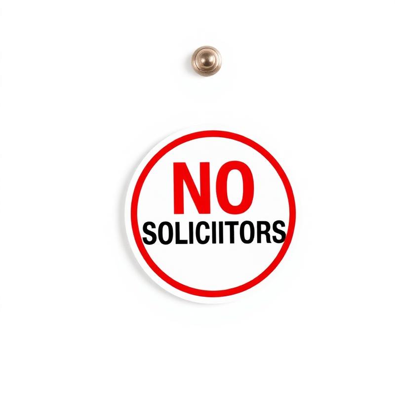 "No Solicitors — We Don't Buy" Doorbell Sign