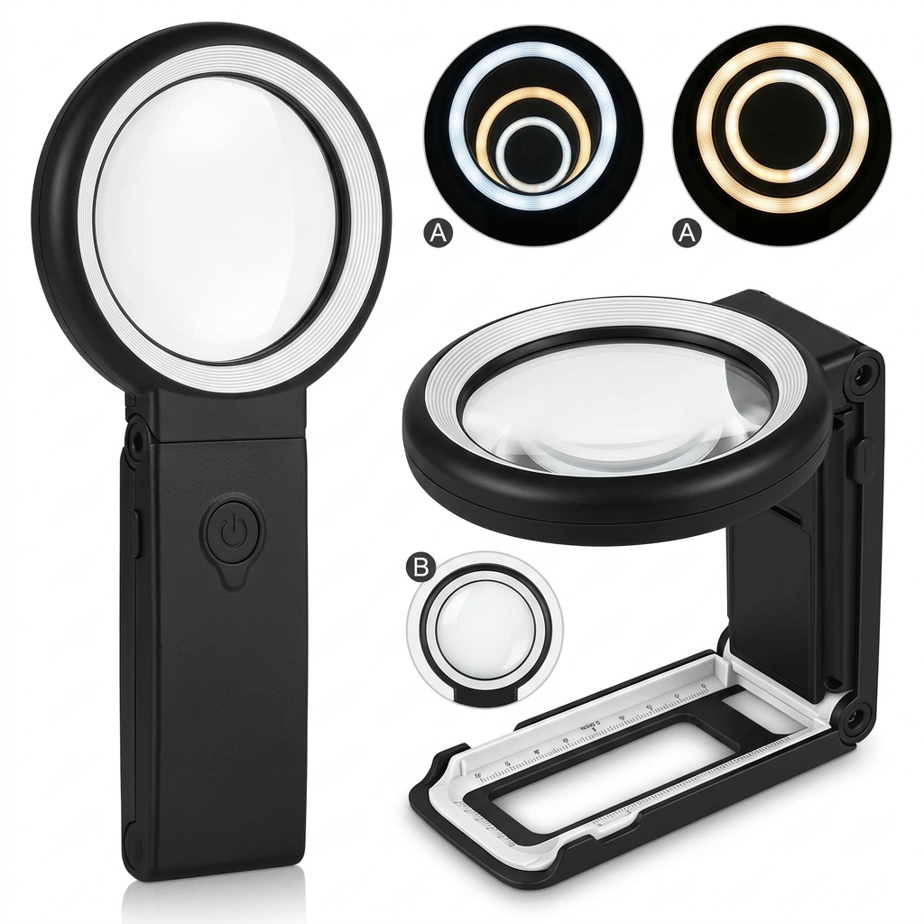 Lighted 10x Handheld Magnifier